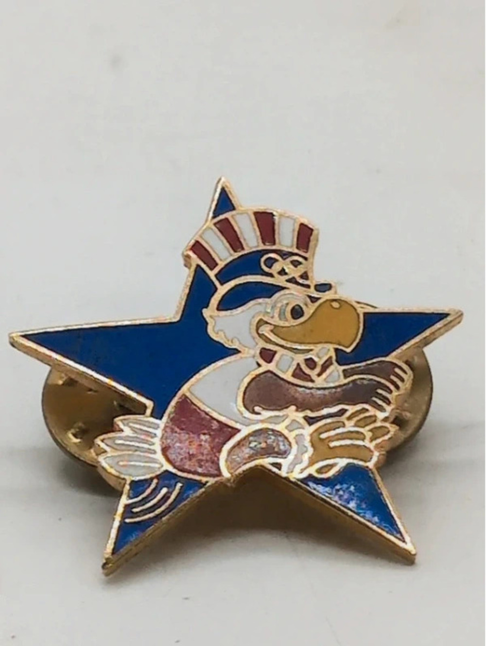 Vintage 1984 LA Olympics Sam the Eagle Star Pin Series II